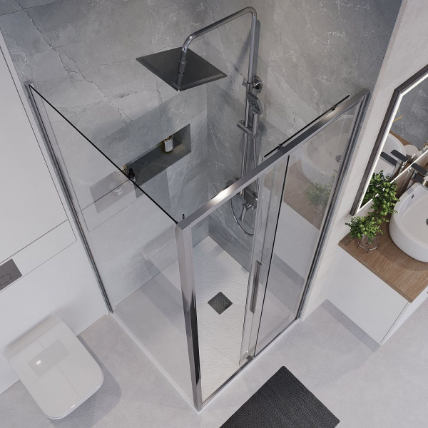 Душевое ограждение Niagara Nova NG-64-10A-A90-34 (100*90*195) прямоугольник, двери раздвижные