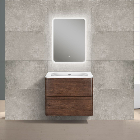 Тумба под раковину Vincea Vico 600 подвесная, 2 выкатных ящика soft close, R.Wood