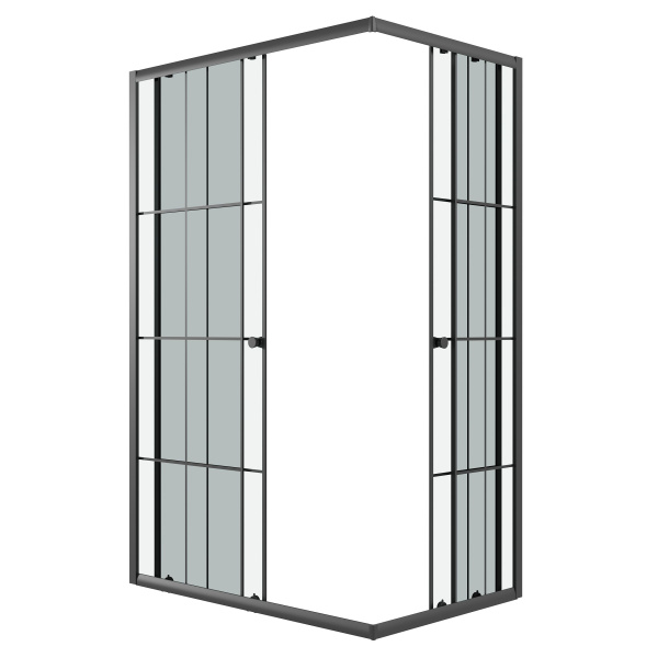 Душевое ограждение Niagara Eco NG-1012-14QKL (120х80х190) прямоугольник,черный,раздвижное,стекло клетка