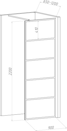 Душевая перегородка STWORKI Кронборг LOFT-GW- 90х220 90 см, профиль черный матовый
