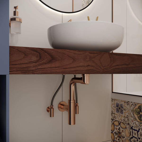 Латунные угловые кран-вентили для подключения смесителя Wellsee Drainage System 182149001, 2 шт, резьба 1/2"x 3/8", с отражателями, цвет розовое золото