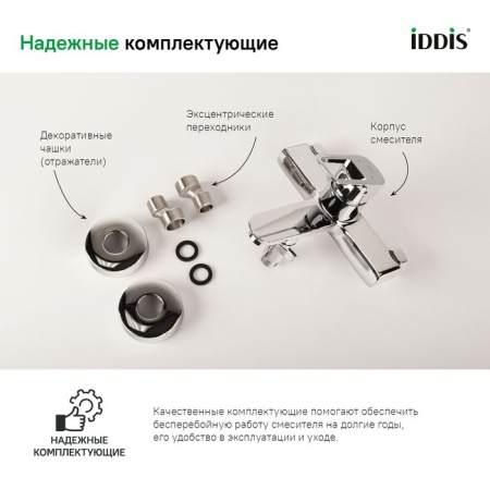 Смеситель для ванны IDDIS Spin SPISB02i02WA