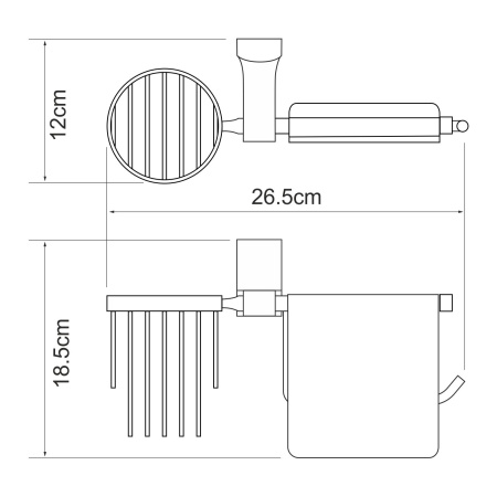 Держатель туалетной бумаги и освежителя WasserKRAFT Leine K-5059W