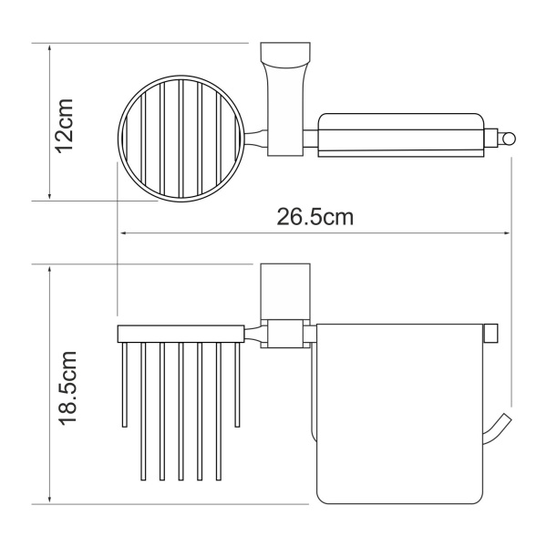 Держатель туалетной бумаги и освежителя WasserKRAFT Leine K-5059W