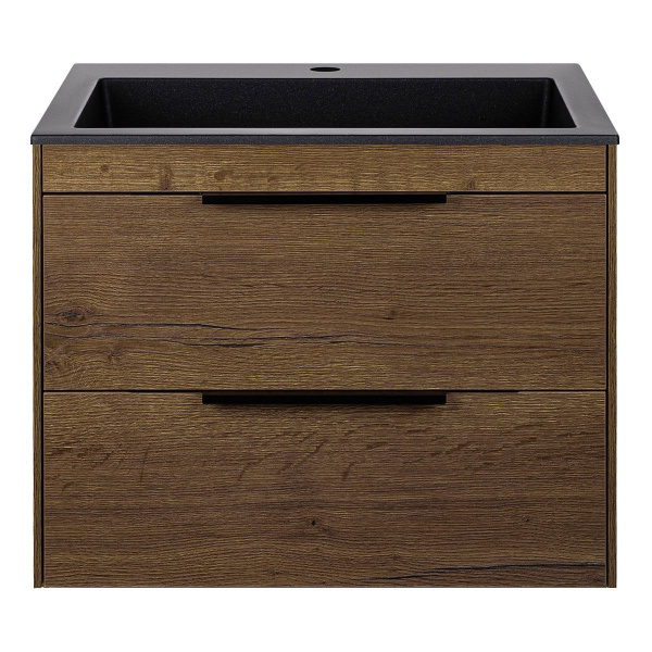 Тумба под раковину Vincea Chiara 2D 600 подвесная, 2 выкатных ящика soft-close, T.Oak
