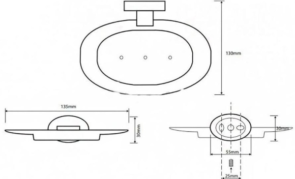 Мыльница для ванной Bemeta Oval 118408041
