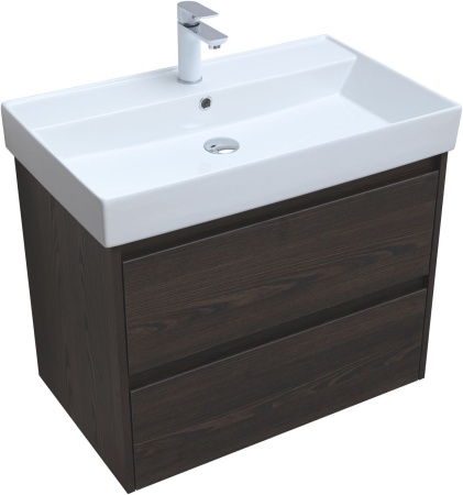 Тумба под раковину Aquanet Nova Lite 75 дуб черный (2 ящика)