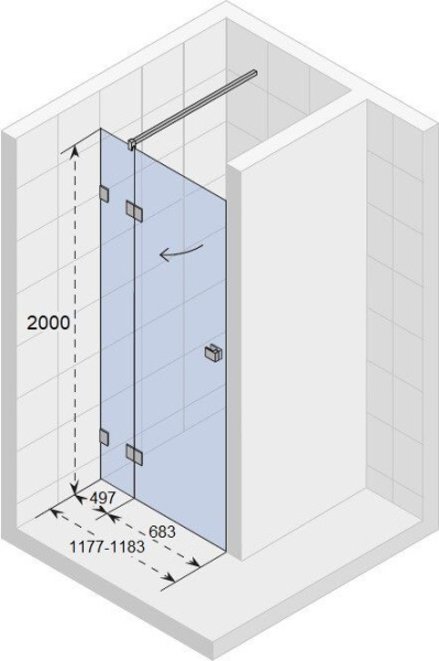 Душевая дверь Riho SZ Scandic NXT X104 120 L GX00703C1