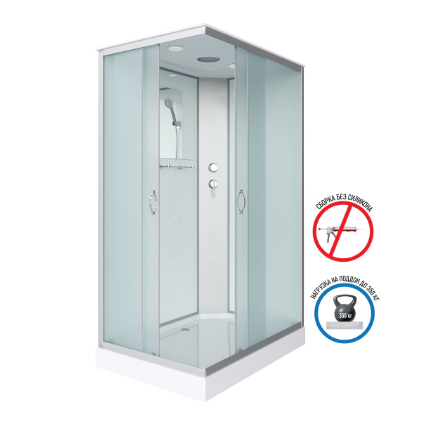 Душевая кабина Niagara Classic NG-43085-14Q 100х80х215, низкий поддон 13 см, стекло матовое