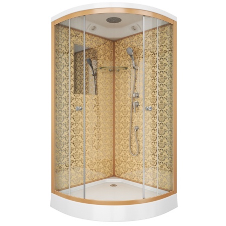 Душевая кабина Niagara Luxe NG-7701G 90x90х210, низкий поддон 15 см, стенки золото