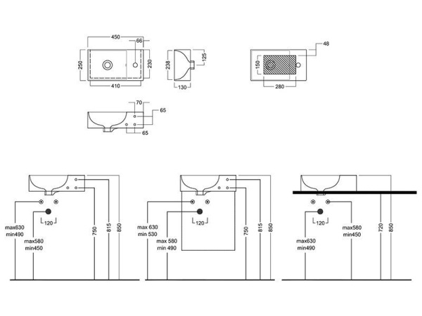 Раковина подвесная Hatria Bahia_13 BH0450250011TS0