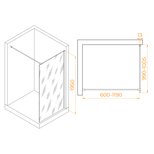 Душевая перегородка RGW WA-110Gb 1000