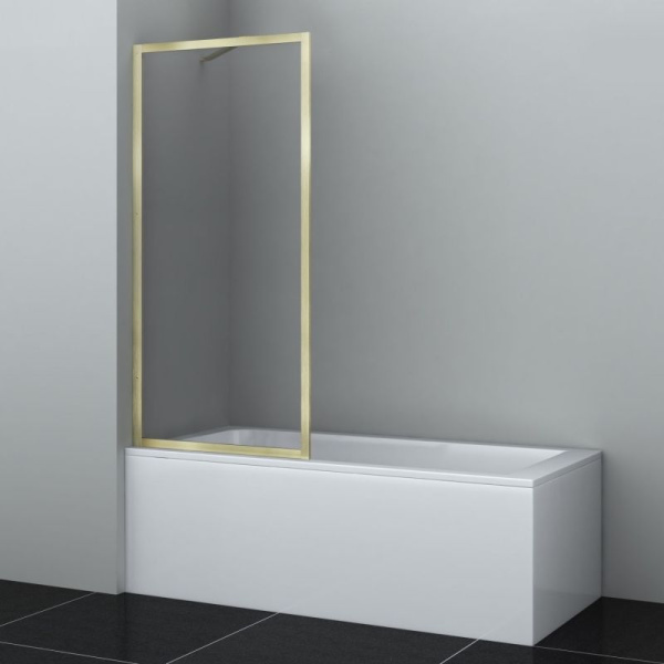 Стеклянная шторка на ванну WasserKRAFT Abens 20W01-80 Brushed gold Fixed
