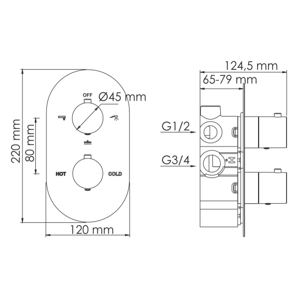 Смеситель для душа WasserKRAFT Elbe 7444 Thermo