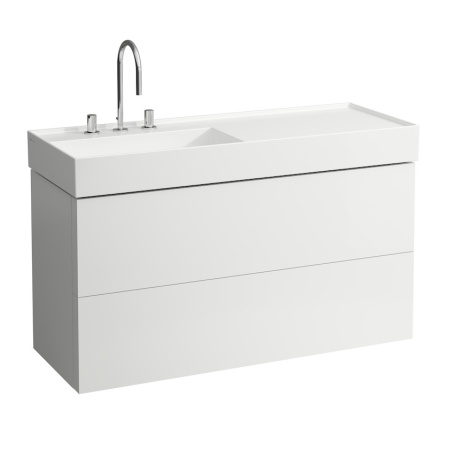 Модуль под раковину Kartell by laufen 118х45х60 см, для раковины, сполкой справа, система push-to-open 4.0764.8.033.640.1