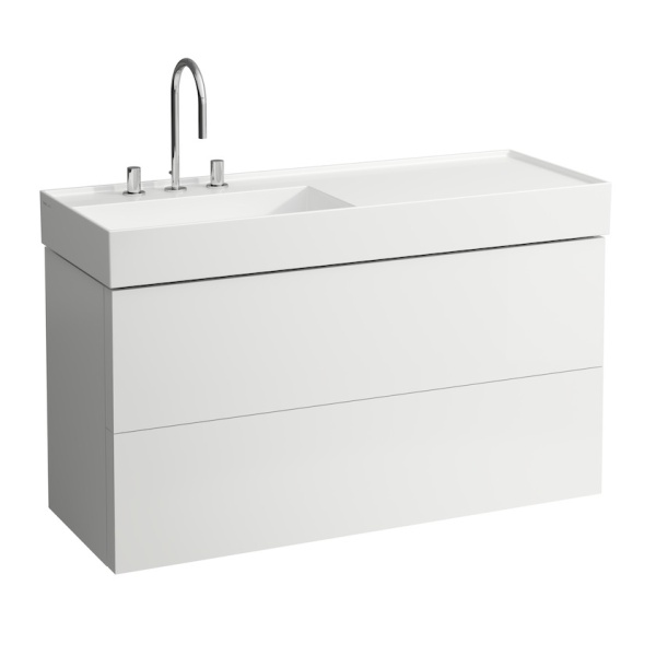 Модуль под раковину Kartell by laufen 118х45х60 см, для раковины, сполкой справа, система push-to-open 4.0764.8.033.640.1