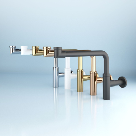 Комплект 3 в 1 Lavinia Boho Bathroom Sink 21520267: накладная фарфоровая раковина 40 см, металлический сифон, донный клапан