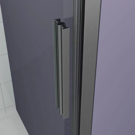Душевая дверь Veconi Ottimo P30 GR, 700x1900, графит брашинг, стекло прозрачное