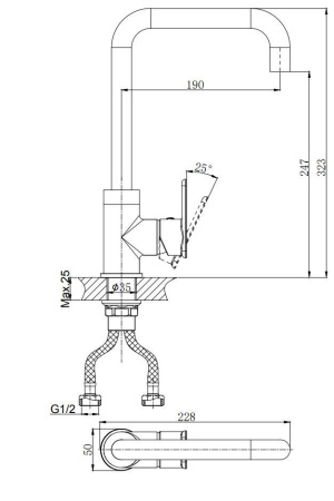 Смеситель для кухни RUSH Bruny BR4335-22