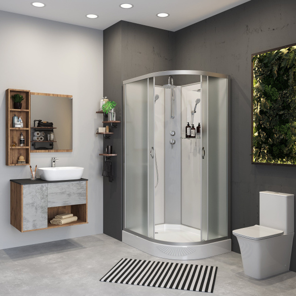 Душевая кабина Niagara Classic NG-3312-14LBKT 120х80х210-240, низкий поддон 13 см, стекло матовое