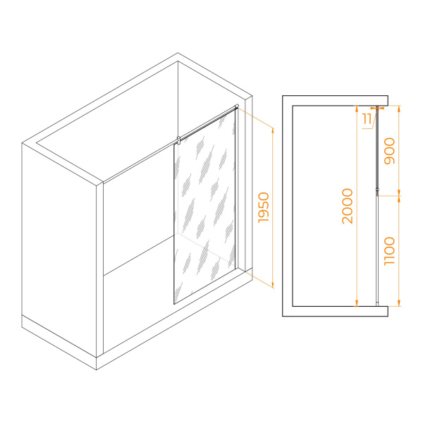 Душевая перегородка RGW WA-033 900