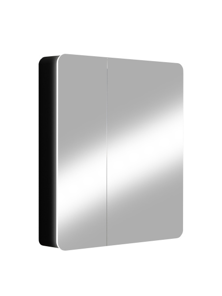 Зеркальный шкаф для ванной черный 76х85см Reflexion Black с регулируемой LED подсветкой RF2002BL