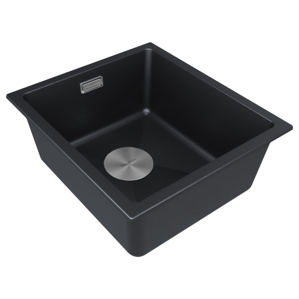 Мойка LUMI 41UNI, IT-GRANIT, LU41-BLM, черный, 410х460, Paulmark