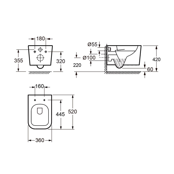 Чаша подвесного унитаза Wellsee  Graceful Pro 182601000