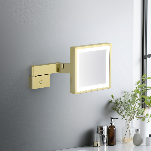 Зеркало косметическое с подсветкой TIMO Selene 17074/17, матовое золото