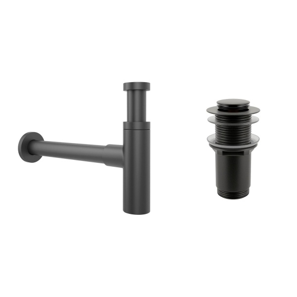 Комплект 3 в 1 Lavinia Boho Bathroom Sink 21520307: накладная фарфоровая раковина 42 см, металлический сифон, донный клапан