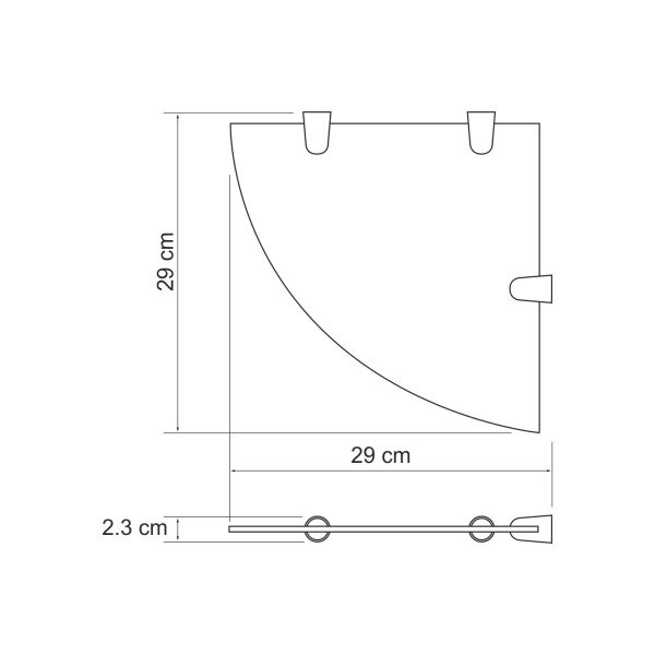 Полка  стеклянная угловая WasserKRAFT  K-533GM