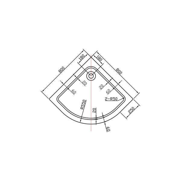 Поддон для душа акриловый Vincea VST-2AQ-8080, 800*800*135, сифон Ф90 с гидрозатвором