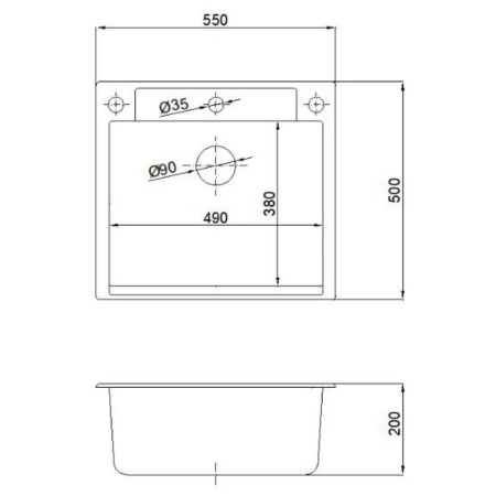 Кухонная мойка Reflexion Cubi RX1555GR, гравий