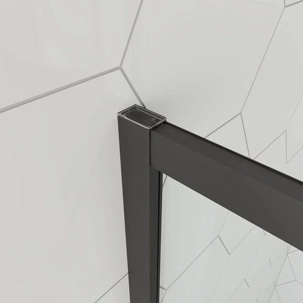 Душевой угол Veconi Ottimo P10 B, 1000x1000x1900, черный матовый, стекло тонированное матовое