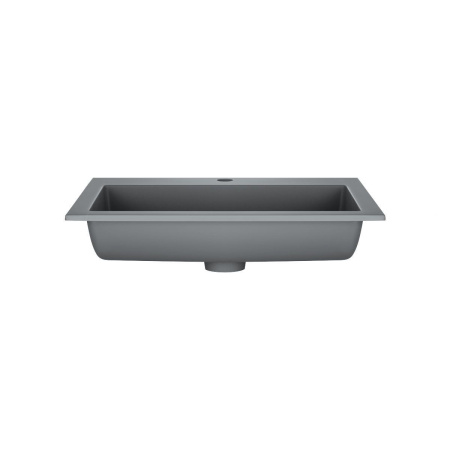 Тумба Vincea Chiara 600 подвесная, 1 выкатной ящик soft-close, N.Oak с умывальником VCB-13600G из кварца, цвет серый