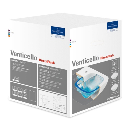 Унитаз Villeroy & Boch Venticello, подвесной с сиденьем, 4611RLR1