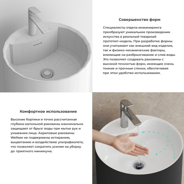 Напольная раковина для ванной Wellsee Chalice Perfection 230616000