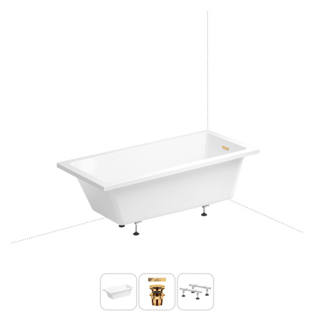 Акриловая ванна в наборе 3 в 1: встраиваемая ванна, слив-перелив, ножки Wellsee FreeDom 2.0 20212803R