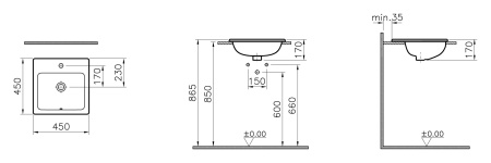 Раковина VitrA S20 5463B003-0001 45 см