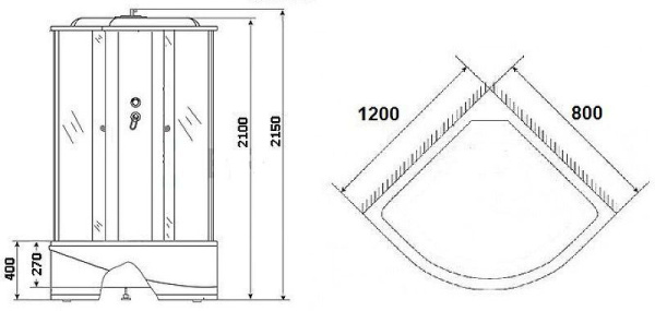 Душевая кабина Niagara Eco NG 7310-14R правый угол