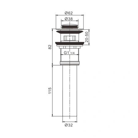 Донный клапан Rose RS14