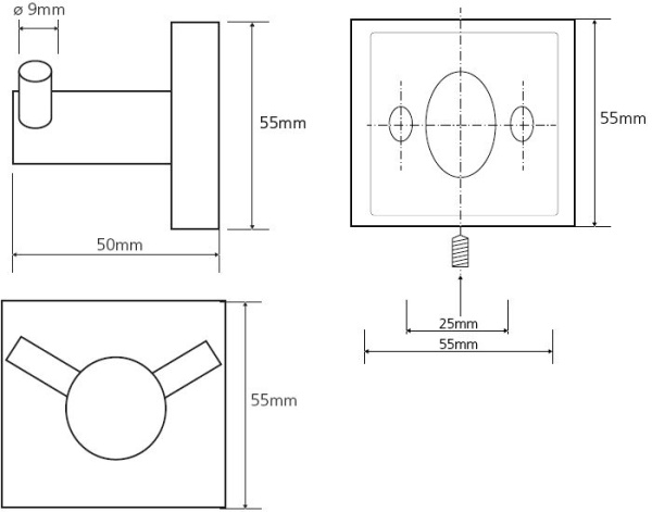 Крючок для полотенец Bemeta Beta 132106032