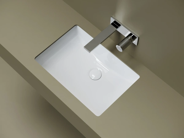 Раковина встраиваемая снизу Ceramicanova Эра 520x370x210, с отверстием слива - перелива, белый