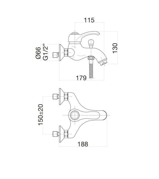 Смеситель для ванны Fiore Jafar 47CR5101, хром