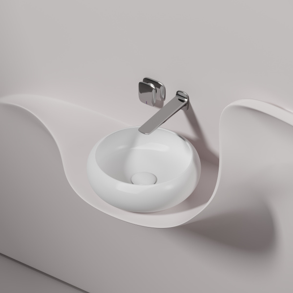 Умывальник Ceramicanova чаша накладная круглая (цвет Капучино Матовый) Element 360x360x120мм