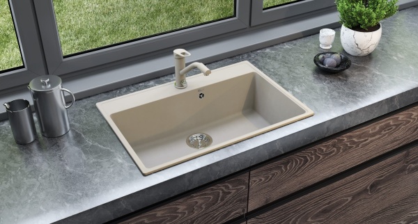 Кухонная мойка Ulgran Quartz Forte 760-02, лен