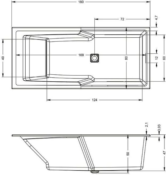 Акриловая ванна Riho Still Shower 180x80 BR0500500000000