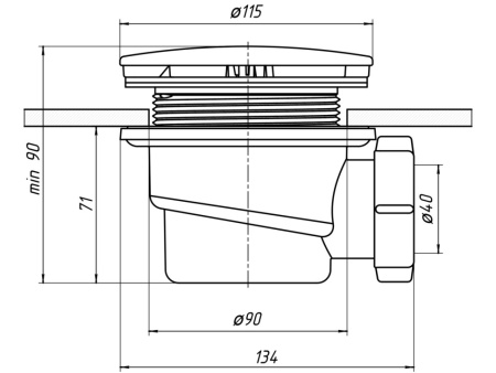 Сифон для поддона Triton D90мм