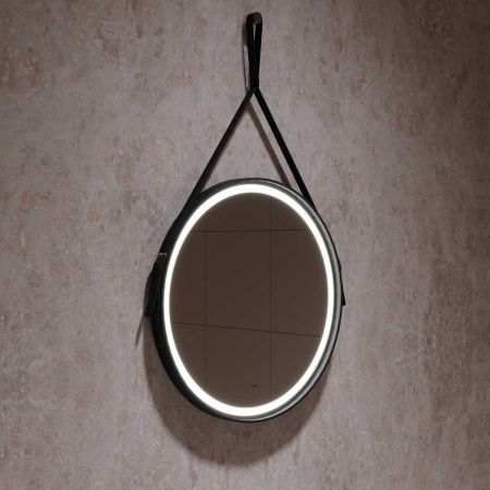 Зеркало Vincea VLM-2N600+ D610 с подсветкой на кожаном ремне, датчик на движение, цвет черный