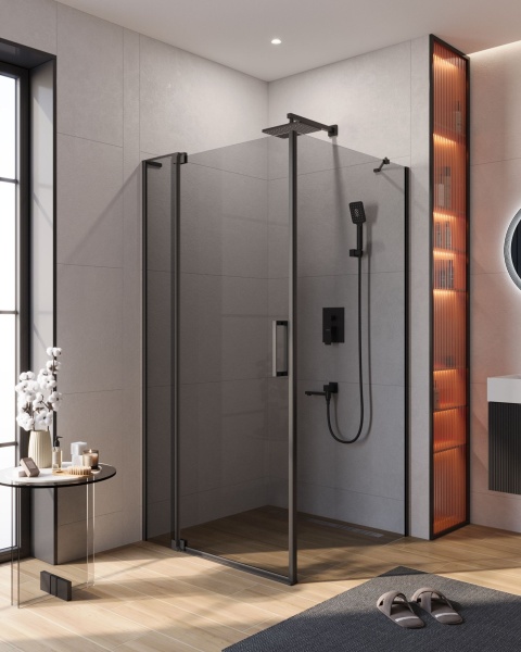Душевой уголок CEZARES SLIDER-AH-1-100-90/100-GRIGIO-NERO